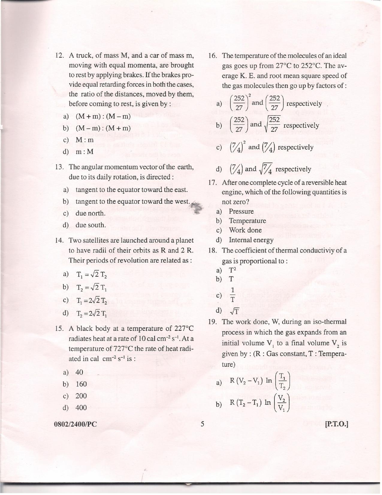 APJEE Physics & Chemistry 2008 Question Paper - Page 4
