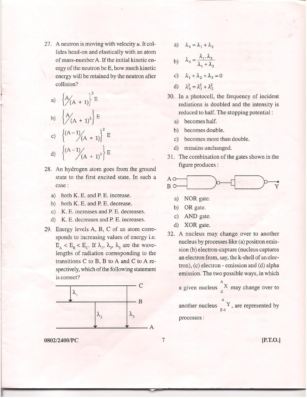 APJEE Physics & Chemistry 2008 Question Paper - Page 6