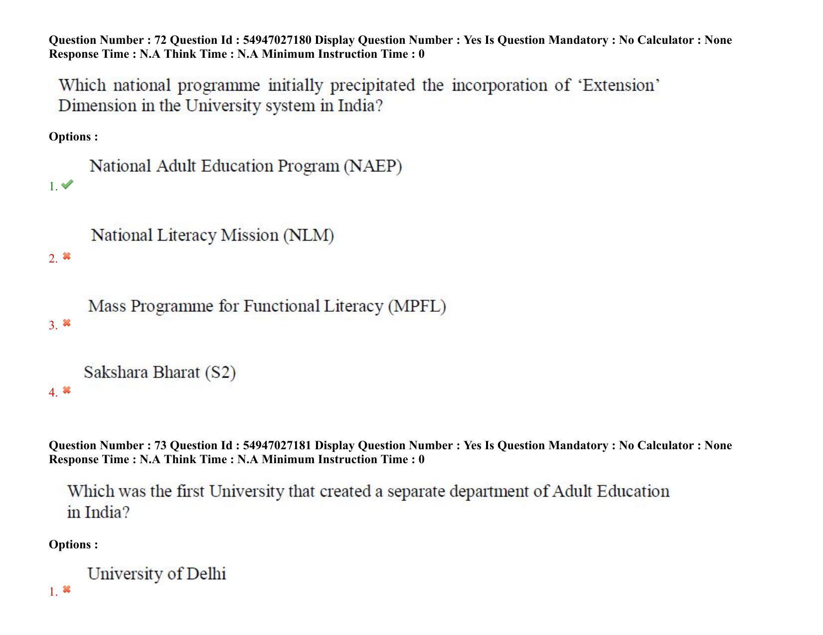 AP RCET 2022: Adult Education - 19-10-2022 (Wednesday) Session-I Question Paper With keys - Page 58