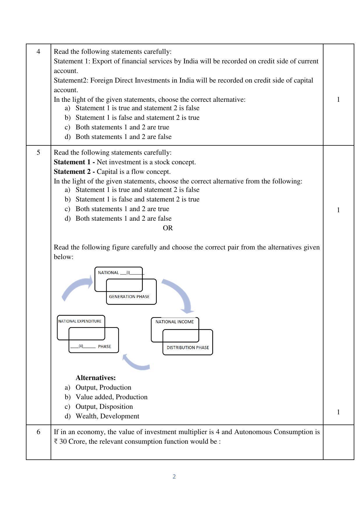 CBSE Class 12 Economics Sample Paper 2023 - Page 2