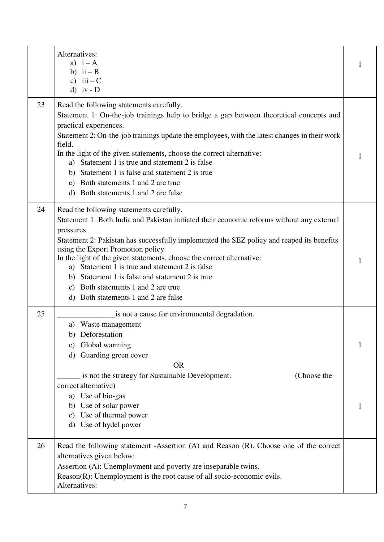 CBSE Class 12 Economics Sample Paper 2023 - Page 7