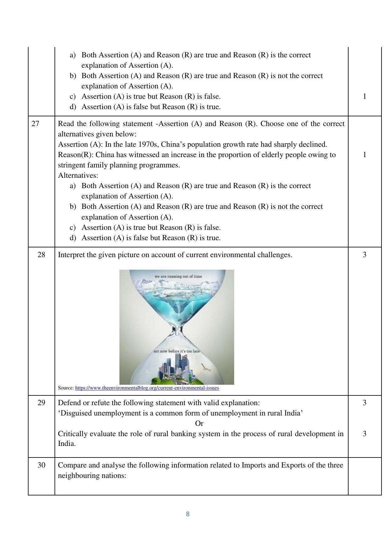 CBSE Class 12 Economics Sample Paper 2023 - Page 8