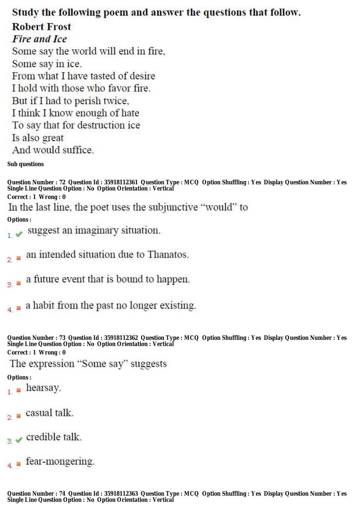 TS CPGET 2018 M.A. English (Shift 3) Question Paper with Answer Key - Page 29
