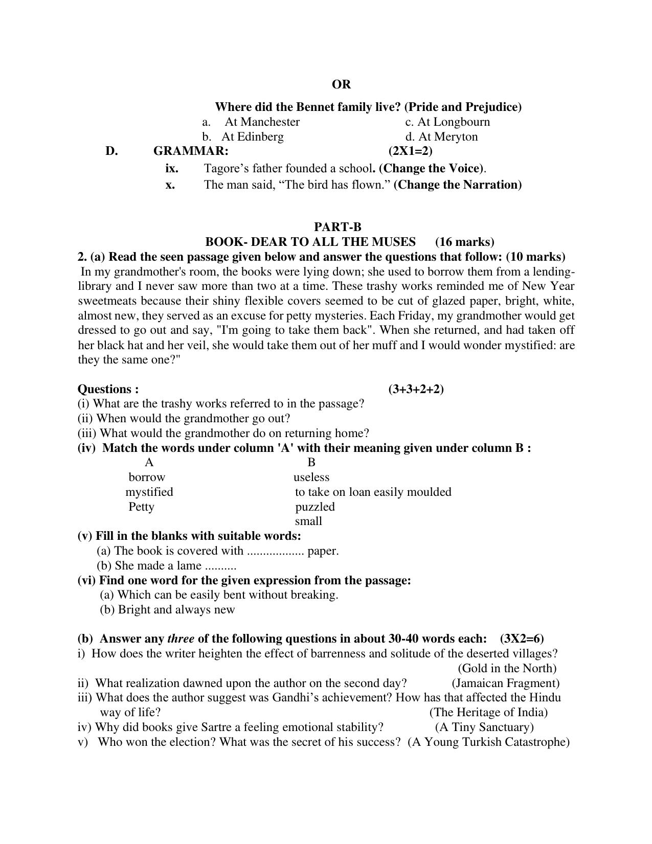 PSEB 12th Elective English Model Paper 2025 - Page 2