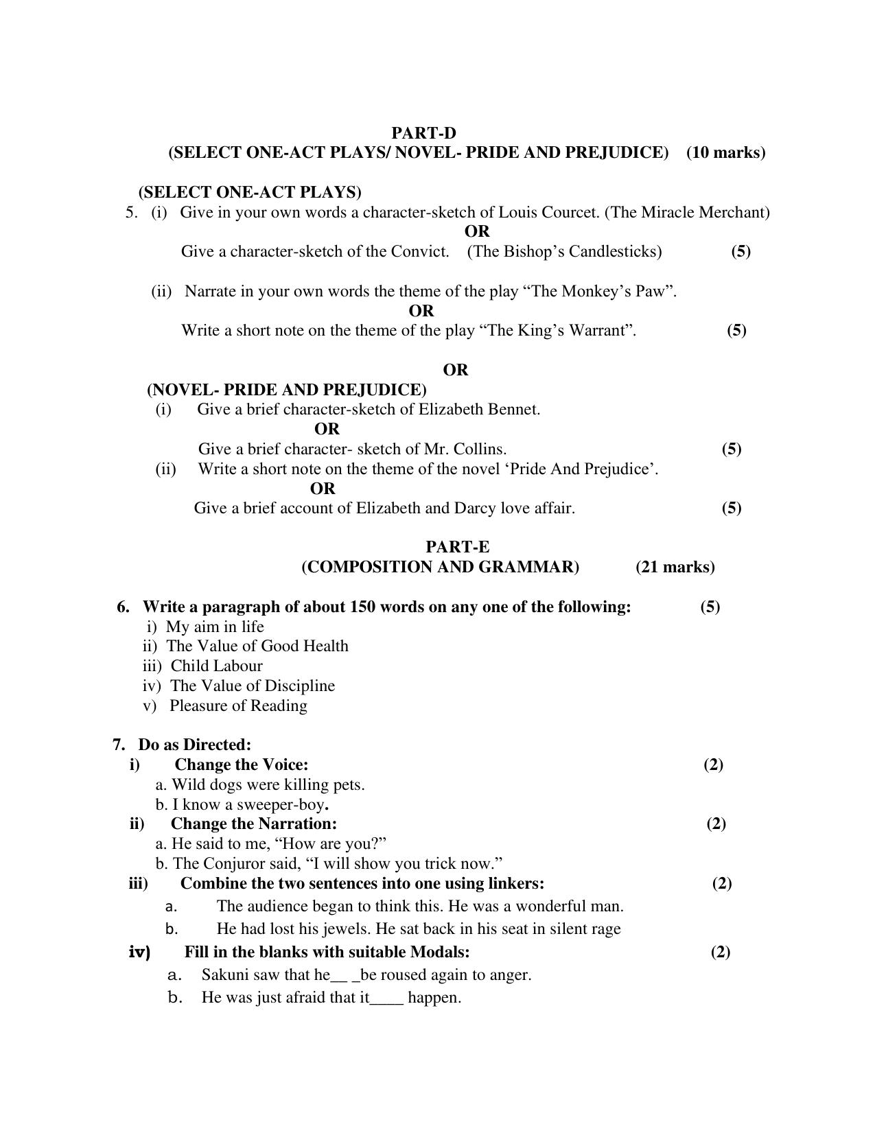 PSEB 12th Elective English Model Paper 2025 - Page 4