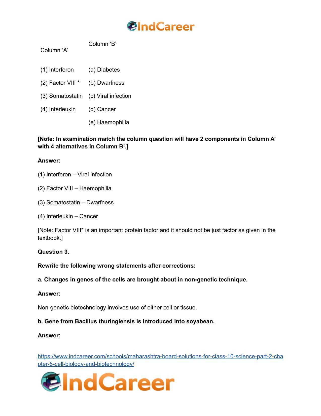 Maharashtra Board Solutions for Class 10- Science (Part 2): Chapter 8- Cell Biology and Biotechnology - Page 4