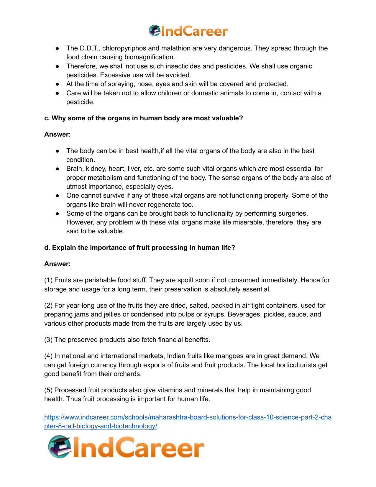 Maharashtra Board Solutions for Class 10- Science (Part 2): Chapter 8- Cell Biology and Biotechnology - Page 7