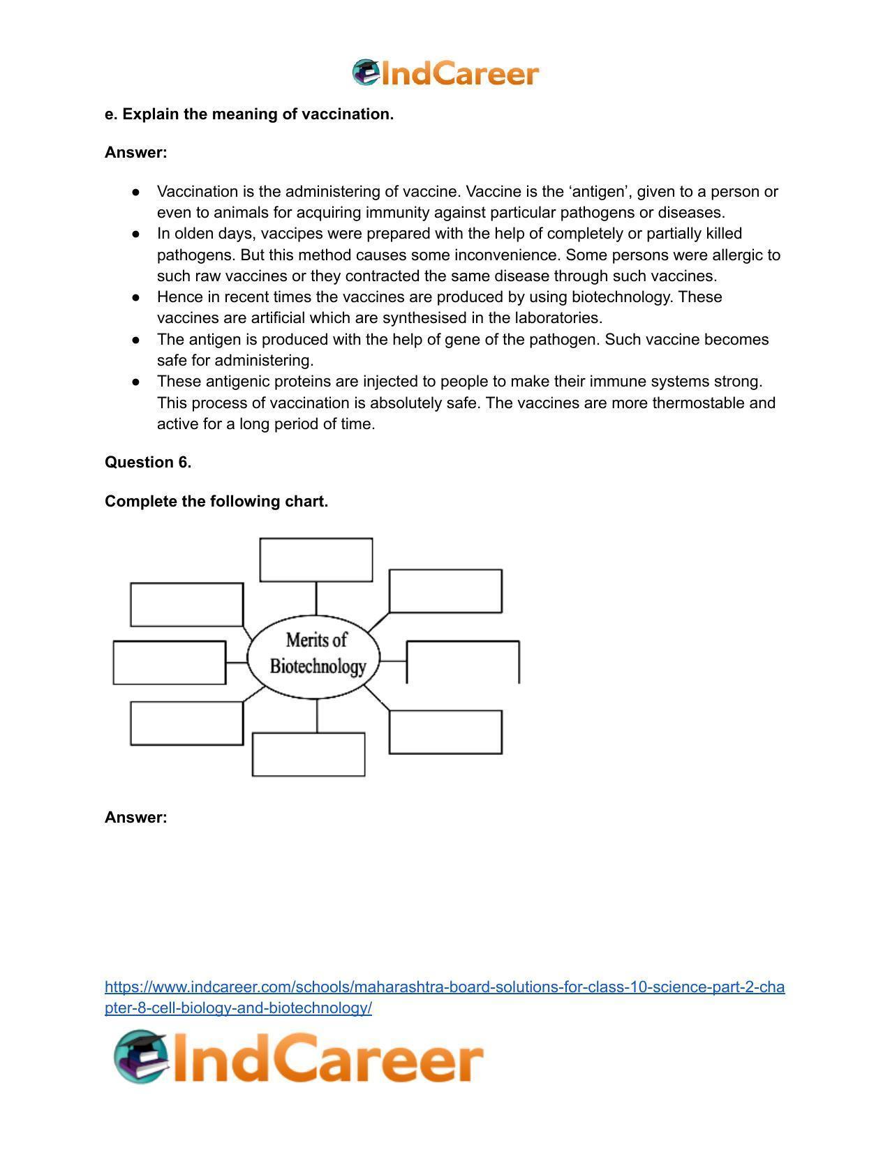 Maharashtra Board Solutions for Class 10- Science (Part 2): Chapter 8- Cell Biology and Biotechnology - Page 8