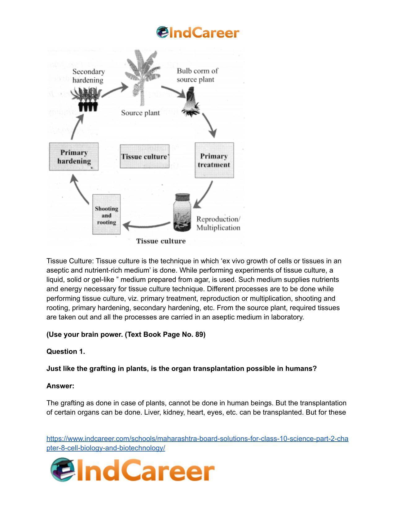 Maharashtra Board Solutions for Class 10- Science (Part 2): Chapter 8- Cell Biology and Biotechnology - Page 14