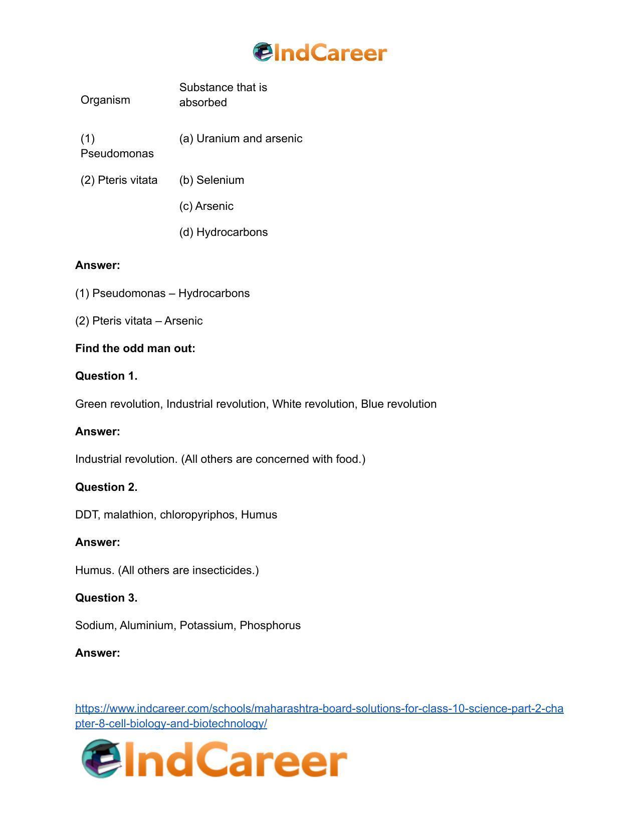 Maharashtra Board Solutions for Class 10- Science (Part 2): Chapter 8- Cell Biology and Biotechnology - Page 19