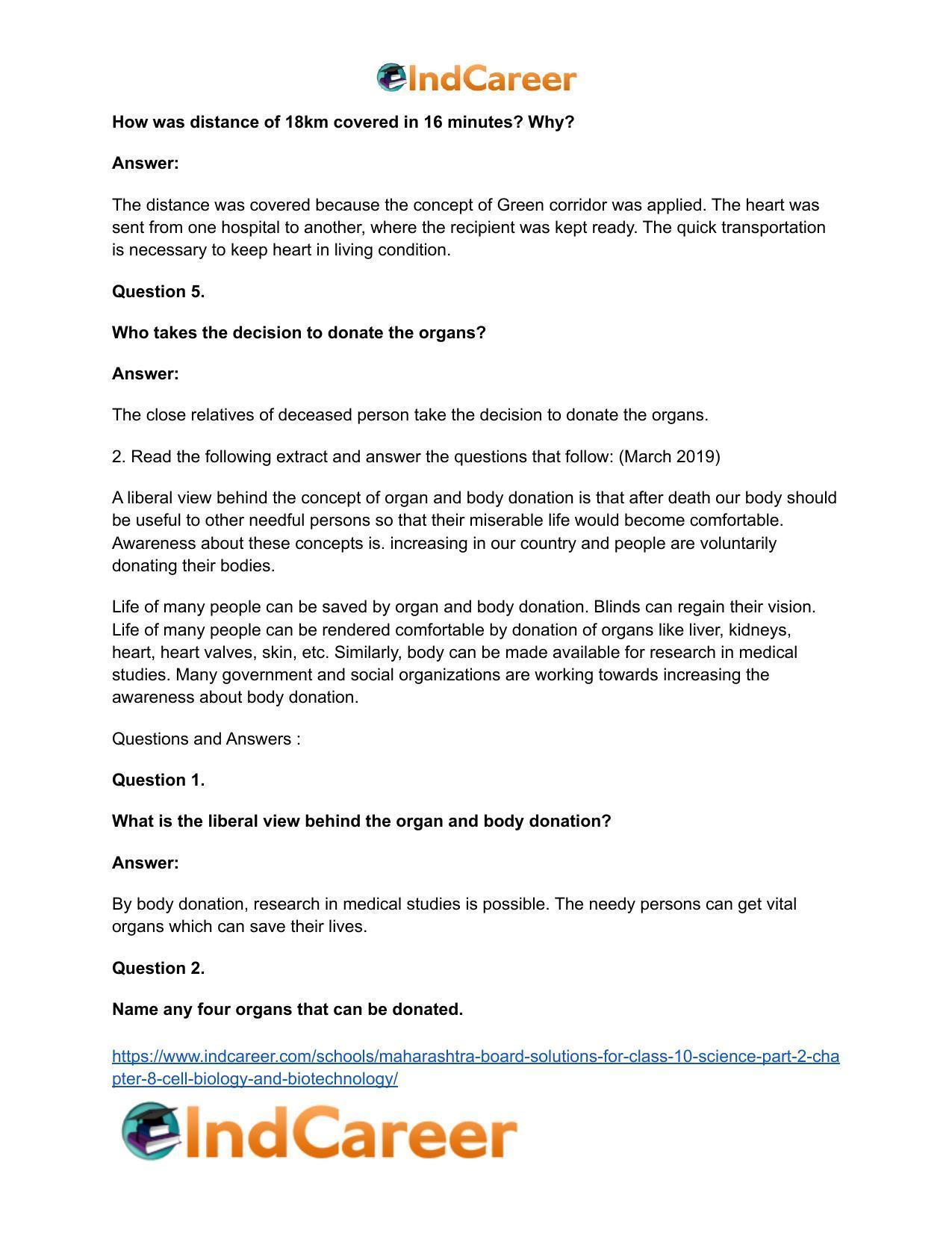 Maharashtra Board Solutions for Class 10- Science (Part 2): Chapter 8- Cell Biology and Biotechnology - Page 32