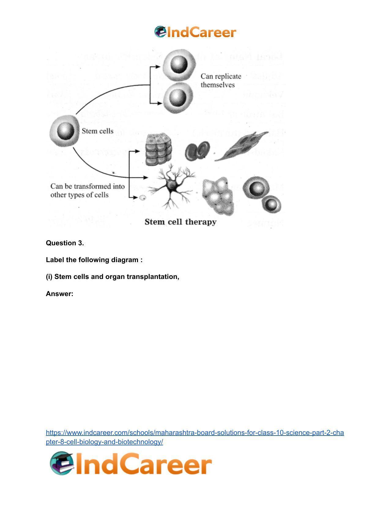 Maharashtra Board Solutions for Class 10- Science (Part 2): Chapter 8- Cell Biology and Biotechnology - Page 35