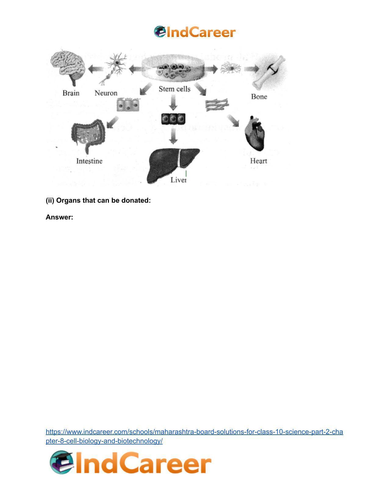 Maharashtra Board Solutions for Class 10- Science (Part 2): Chapter 8- Cell Biology and Biotechnology - Page 36