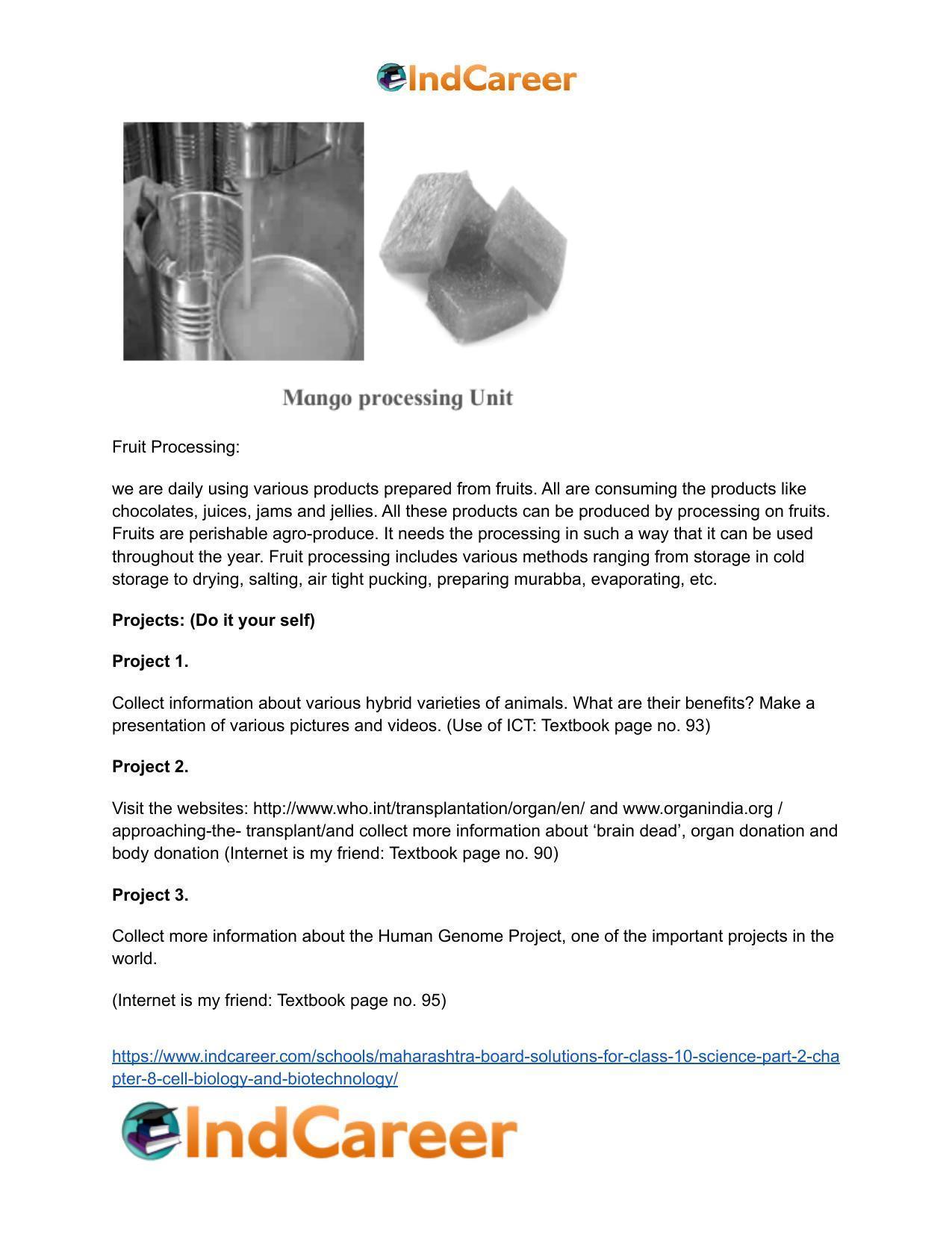 Maharashtra Board Solutions for Class 10- Science (Part 2): Chapter 8- Cell Biology and Biotechnology - Page 42