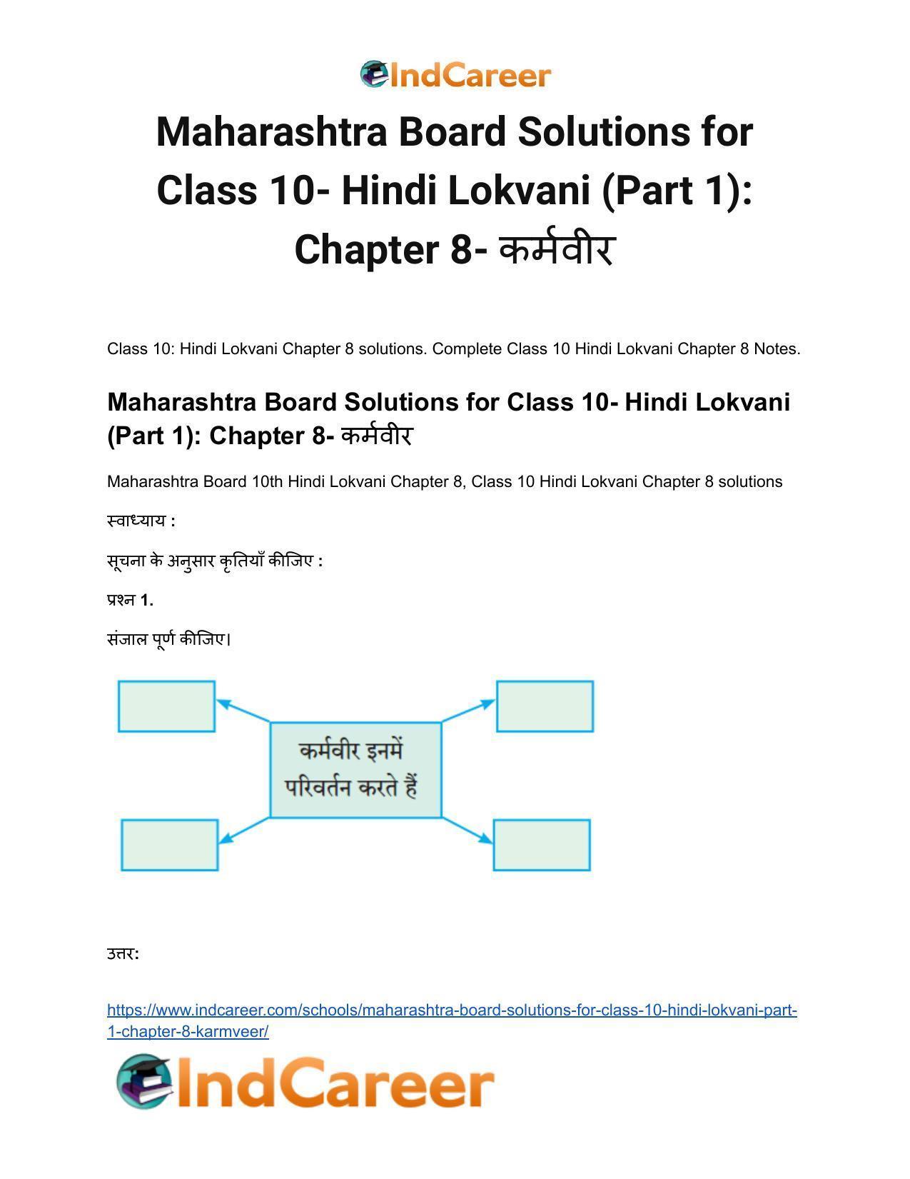 Maharashtra Board Solutions for Class 10- Hindi Lokvani (Part 1): Chapter 8- कर्मवीर - Page 2