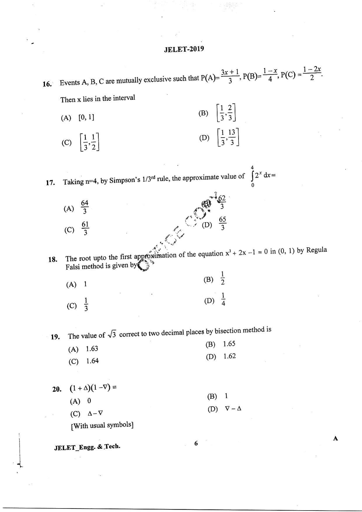 WBJEE  JELET 2019 ( Engg & Tech) - Page 5