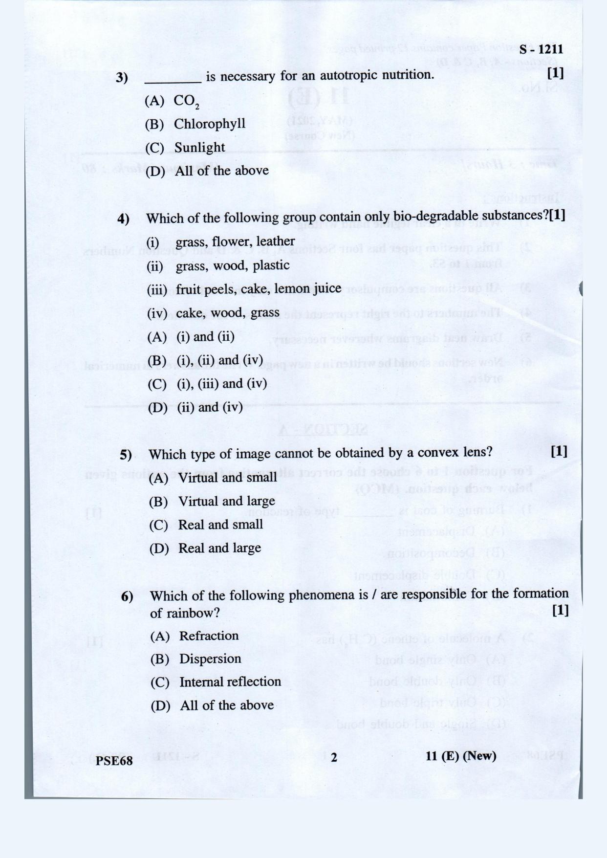 Gujarat Board Class 10th Science Eng. Med. May 2021 Question Paper - Page 2