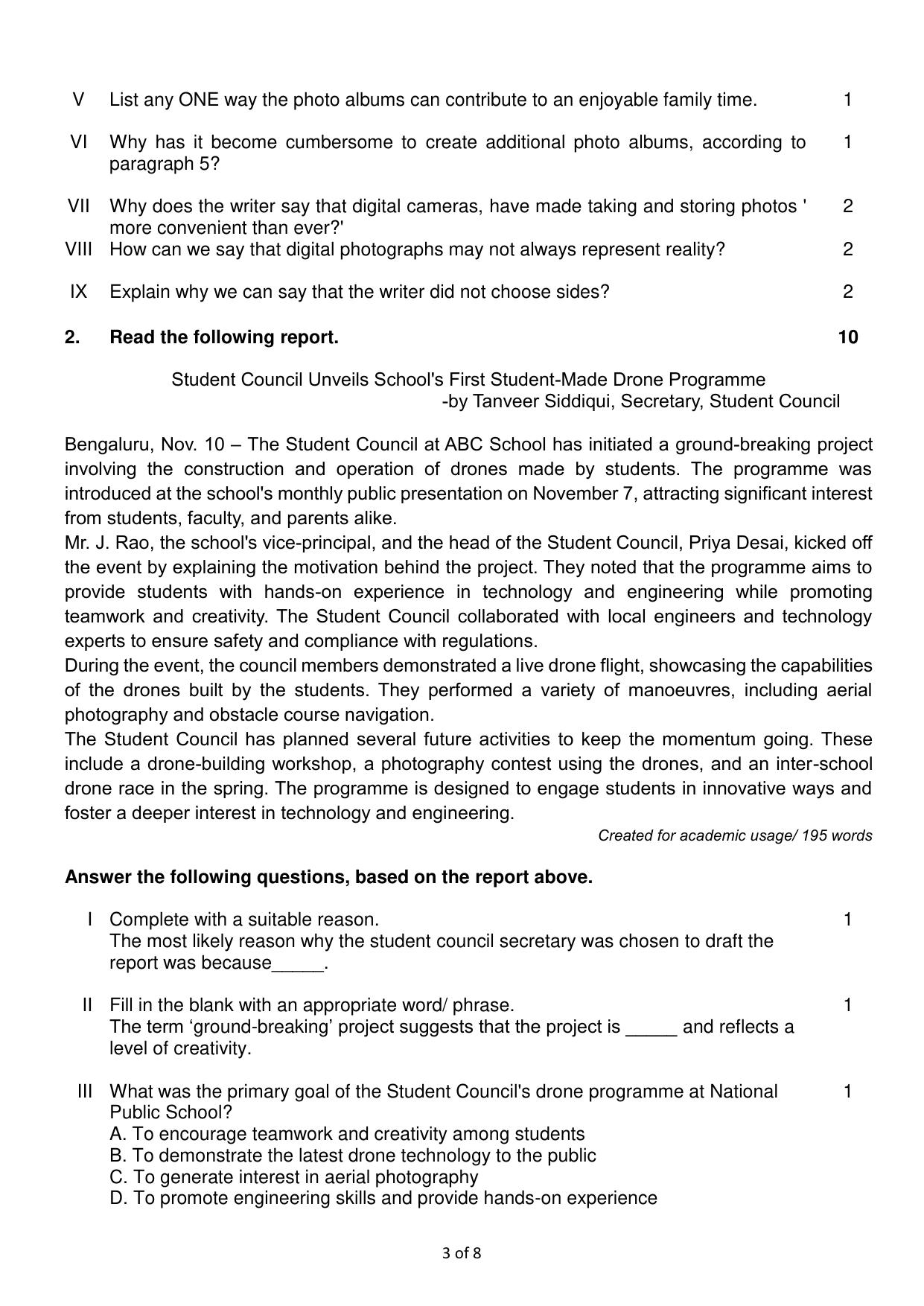 CBSE Class 10 English (Communicative) Sample Paper 2025 - Page 3