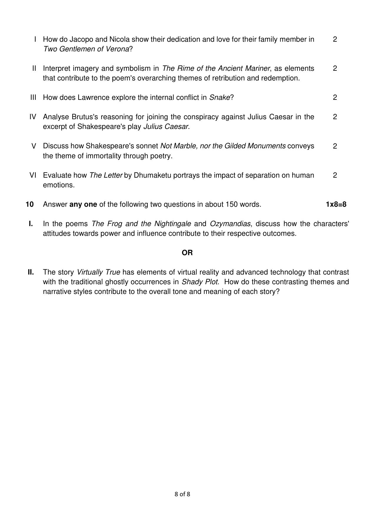 CBSE Class 10 English (Communicative) Sample Paper 2025 - Page 8