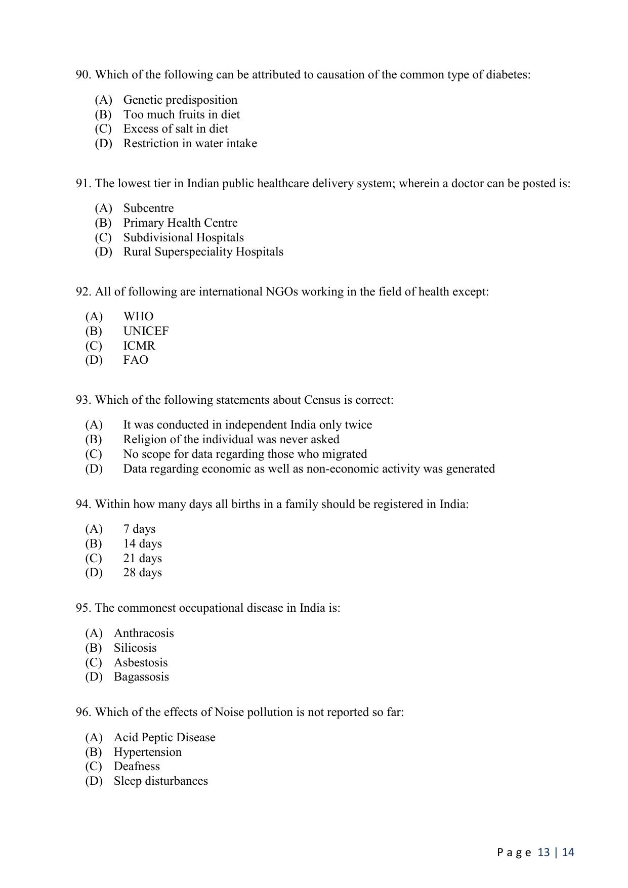 WB JEMAS (PG) MPH 2024 Question Paper - Page 15