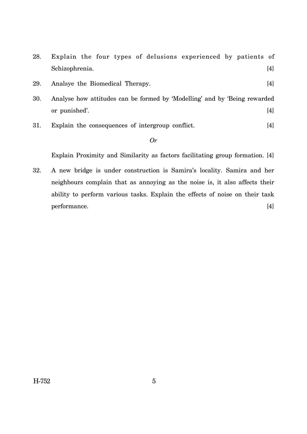 Goa Board Class 12 Psychology (June 2019) Question Paper - Page 5