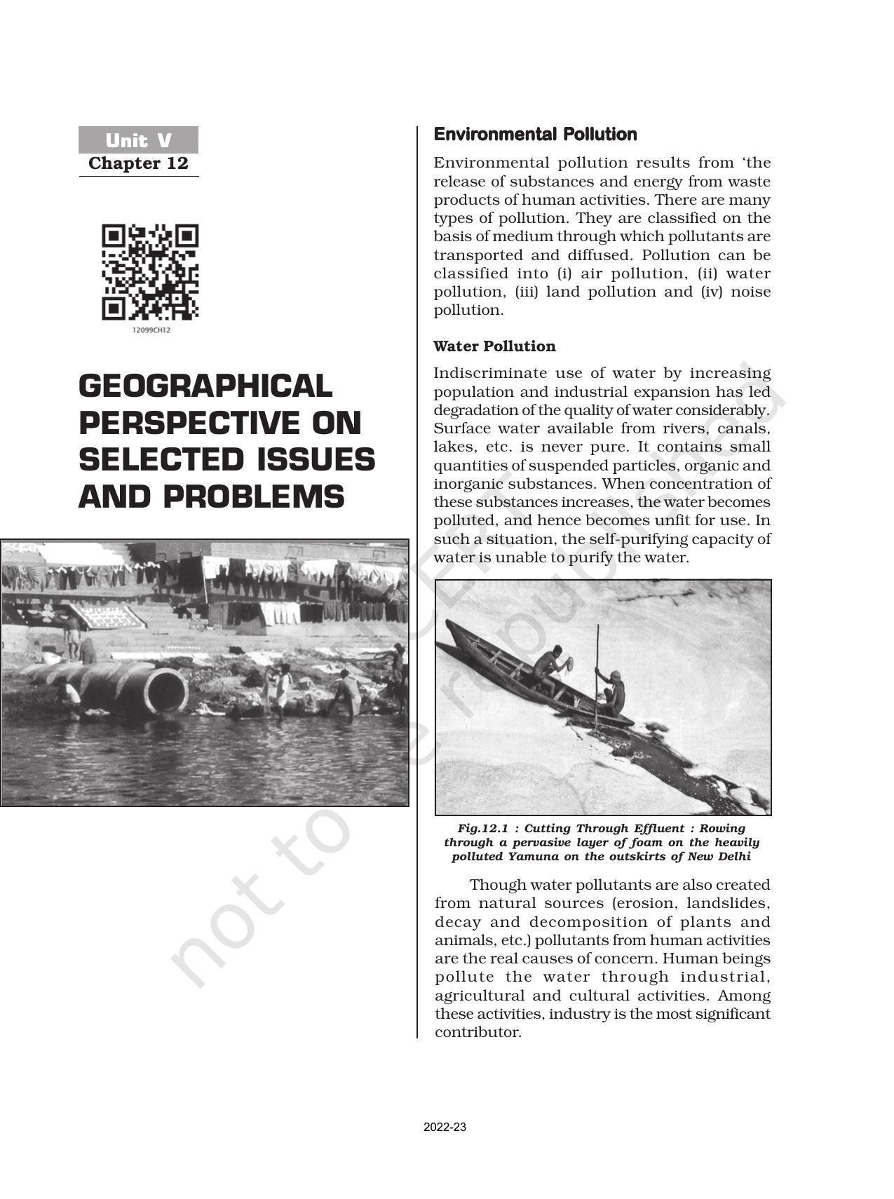 NCERT Book for Class 12 Geography (Part-II) Chapter 12 Geographical Perspective on Selected Issues and Problems - Page 1