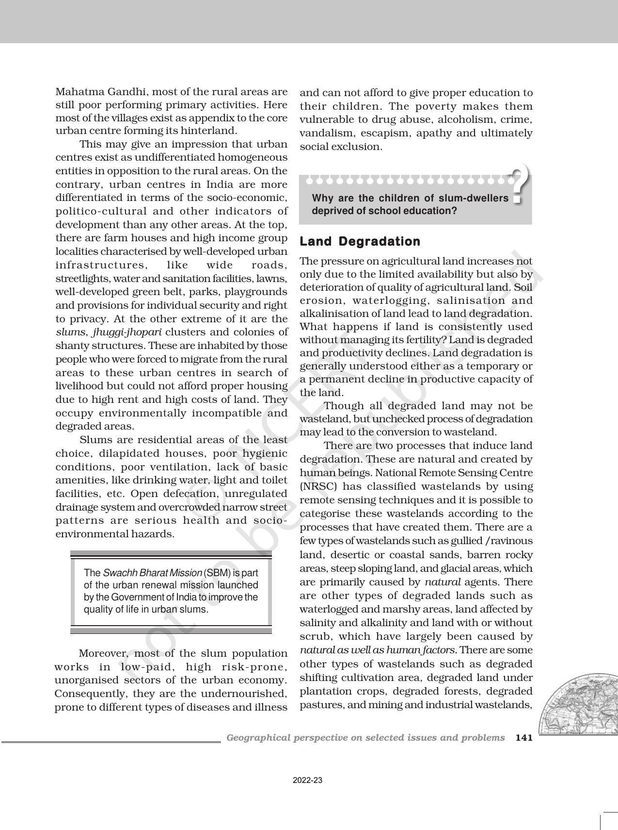 NCERT Book for Class 12 Geography (Part-II) Chapter 12 Geographical Perspective on Selected Issues and Problems - Page 9