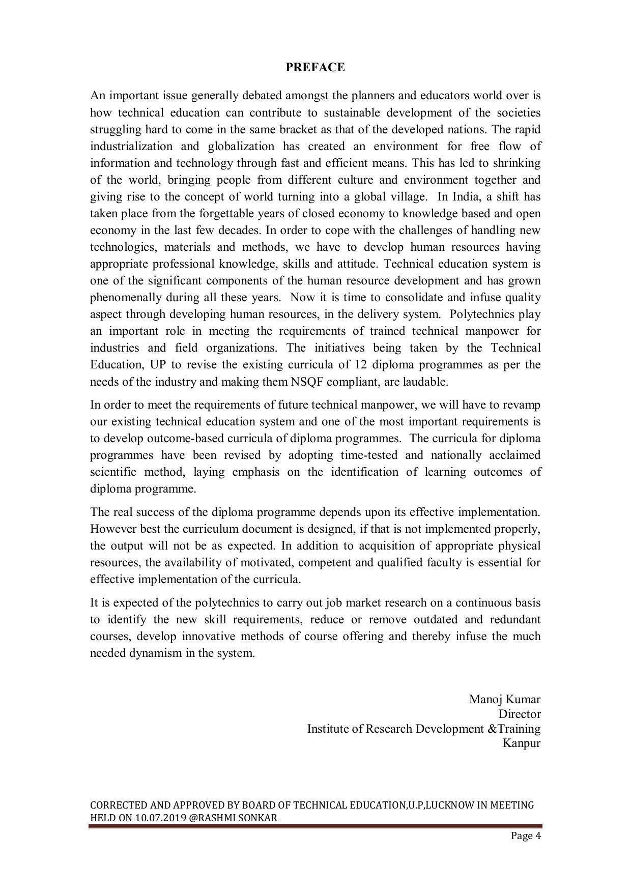 EFFECTIVE FROM JULY 2019-20 - SIX SEMESTER DIPLOMA COURSE IN INFORMATION TECHNOLOGY - Page 4