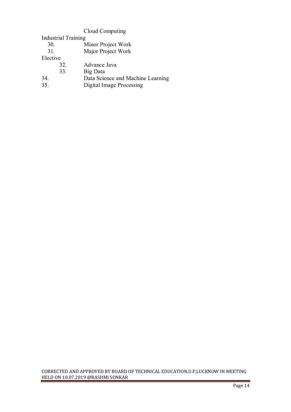 EFFECTIVE FROM JULY 2019-20 - SIX SEMESTER DIPLOMA COURSE IN INFORMATION TECHNOLOGY - Page 14
