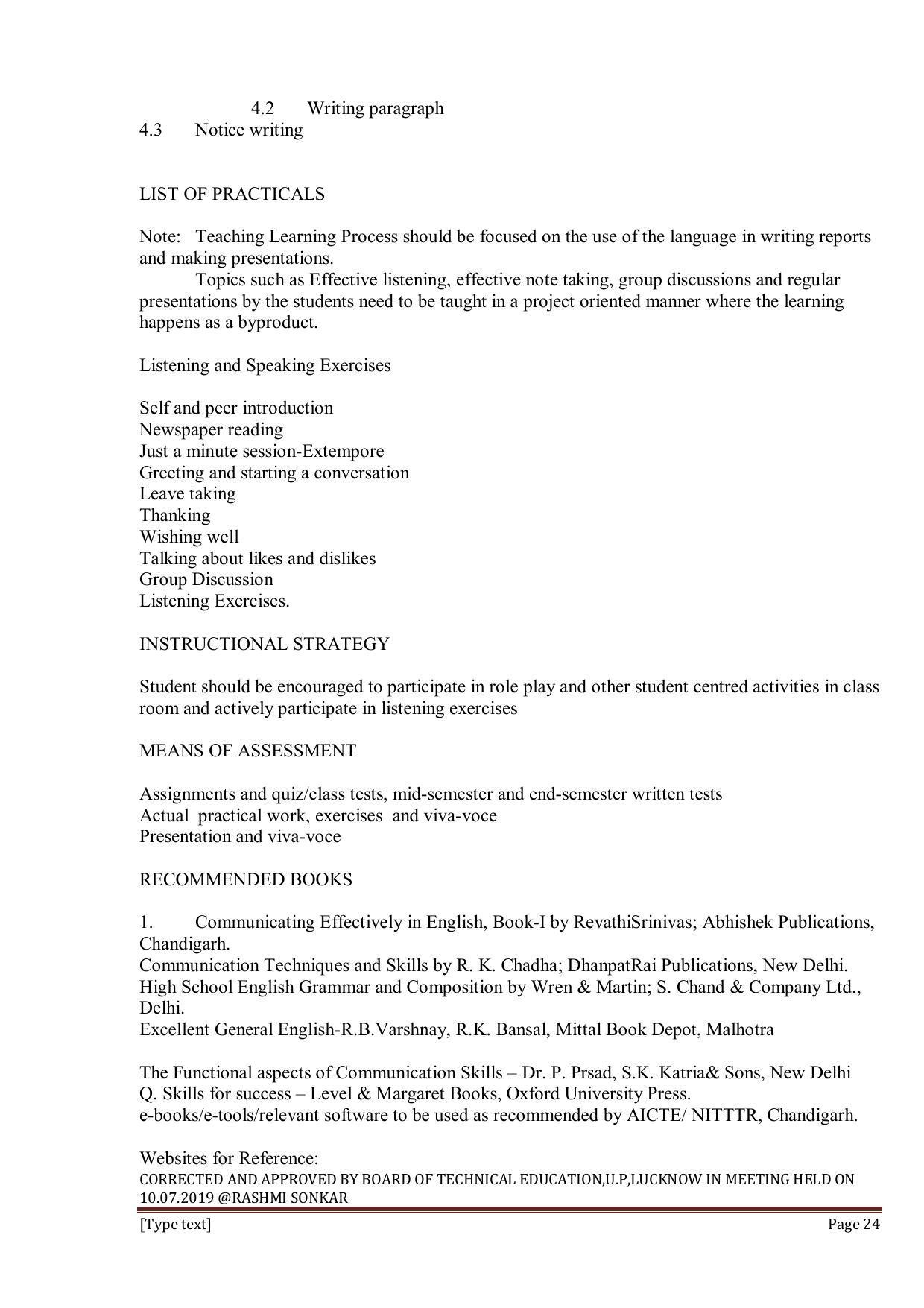 EFFECTIVE FROM JULY 2019-20 - SIX SEMESTER DIPLOMA COURSE IN INFORMATION TECHNOLOGY - Page 24