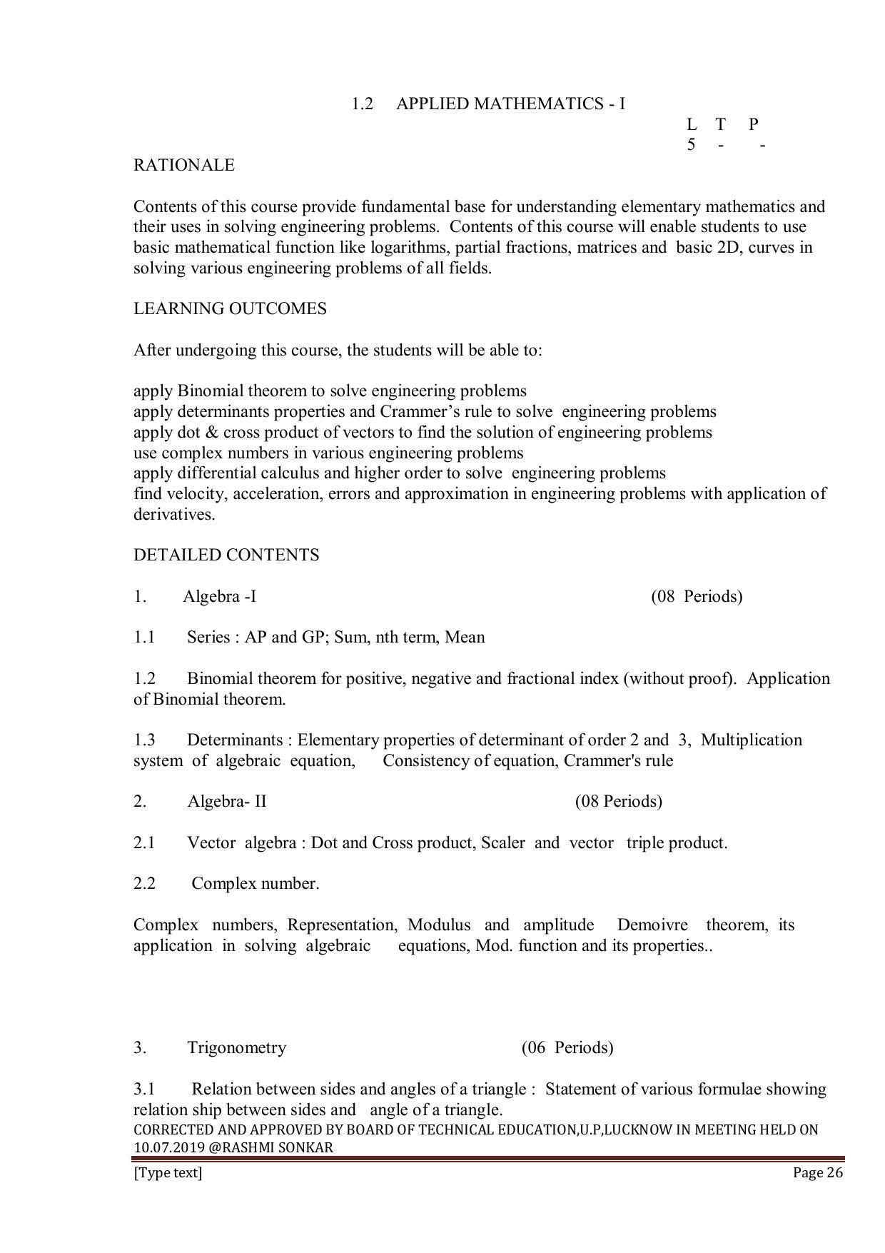 EFFECTIVE FROM JULY 2019-20 - SIX SEMESTER DIPLOMA COURSE IN INFORMATION TECHNOLOGY - Page 26