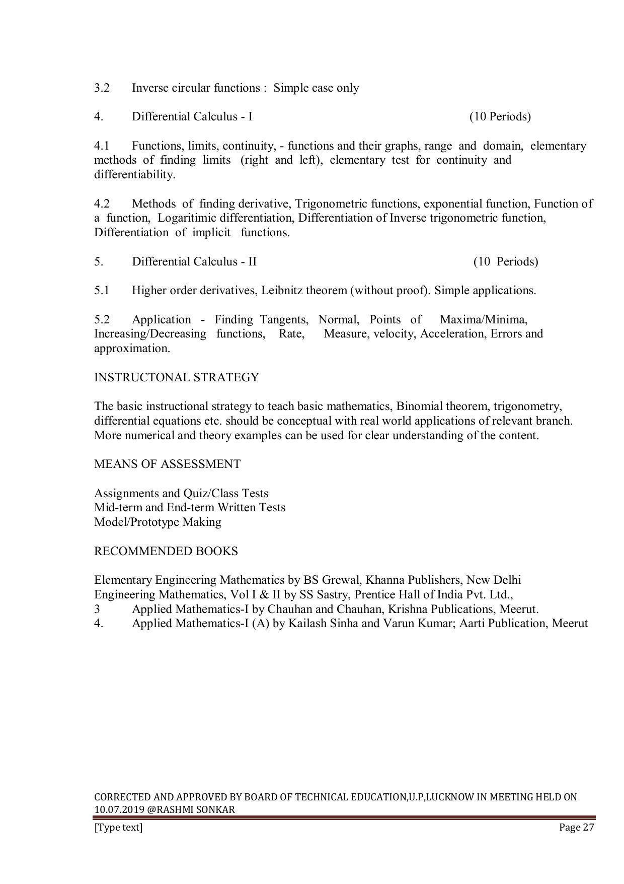 EFFECTIVE FROM JULY 2019-20 - SIX SEMESTER DIPLOMA COURSE IN INFORMATION TECHNOLOGY - Page 27