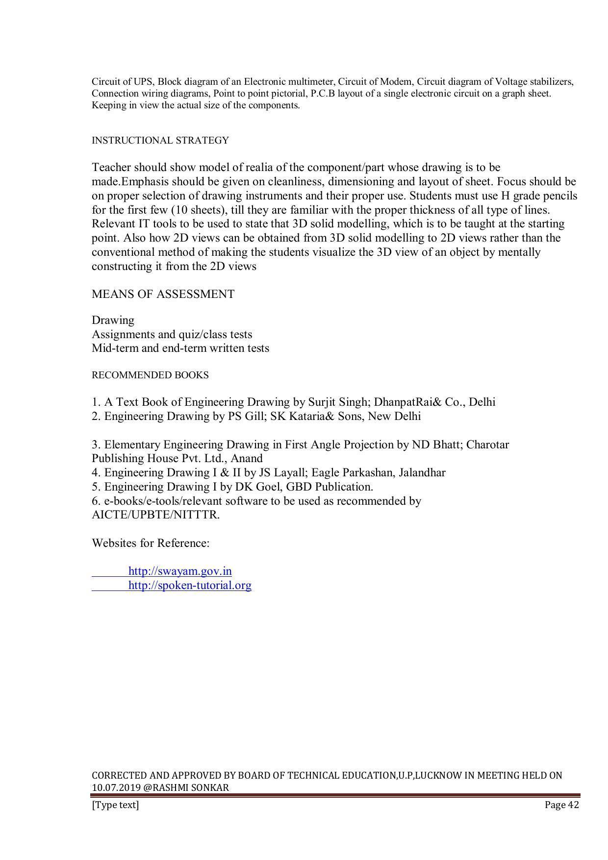 EFFECTIVE FROM JULY 2019-20 - SIX SEMESTER DIPLOMA COURSE IN INFORMATION TECHNOLOGY - Page 42
