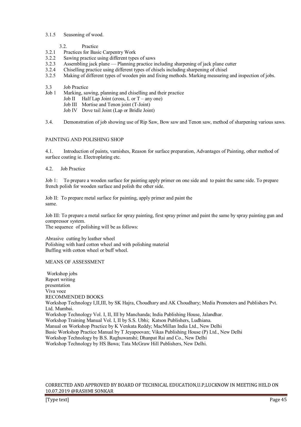 EFFECTIVE FROM JULY 2019-20 - SIX SEMESTER DIPLOMA COURSE IN INFORMATION TECHNOLOGY - Page 45