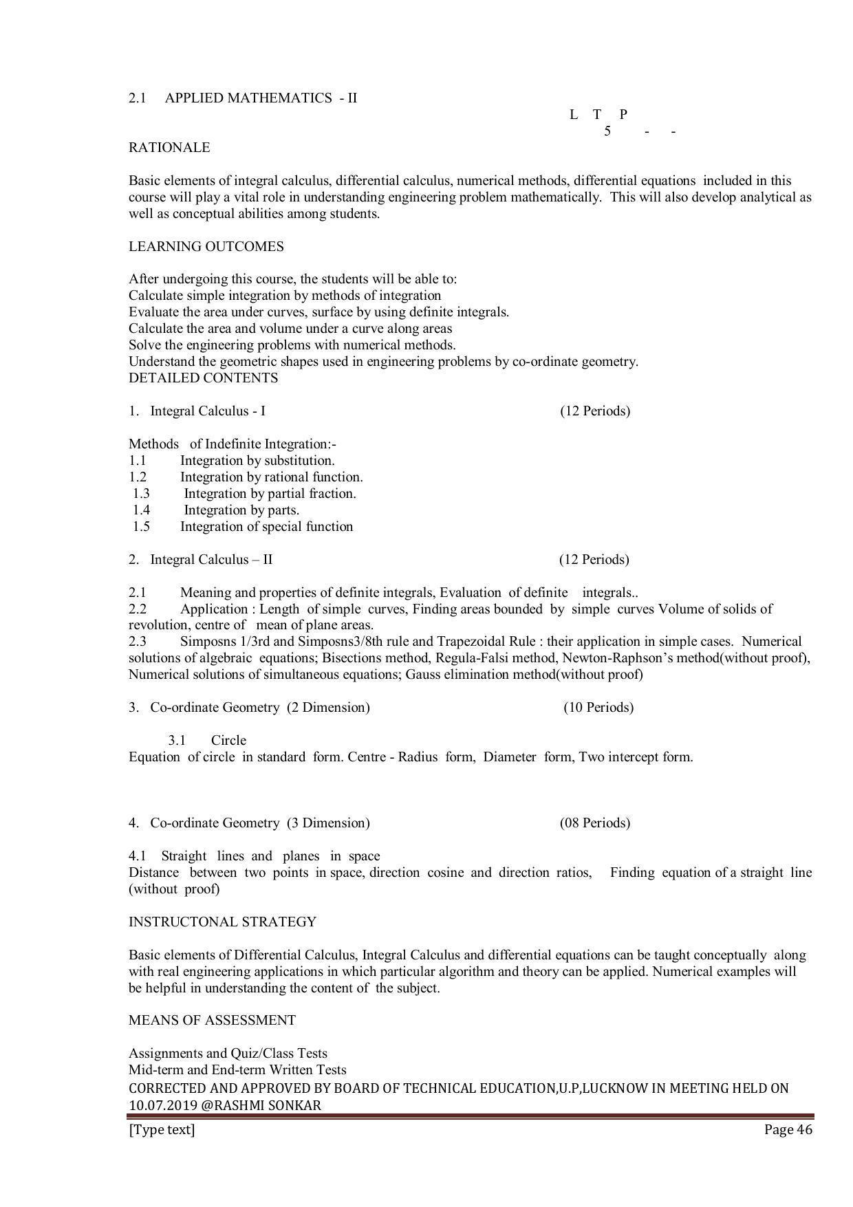 EFFECTIVE FROM JULY 2019-20 - SIX SEMESTER DIPLOMA COURSE IN INFORMATION TECHNOLOGY - Page 46
