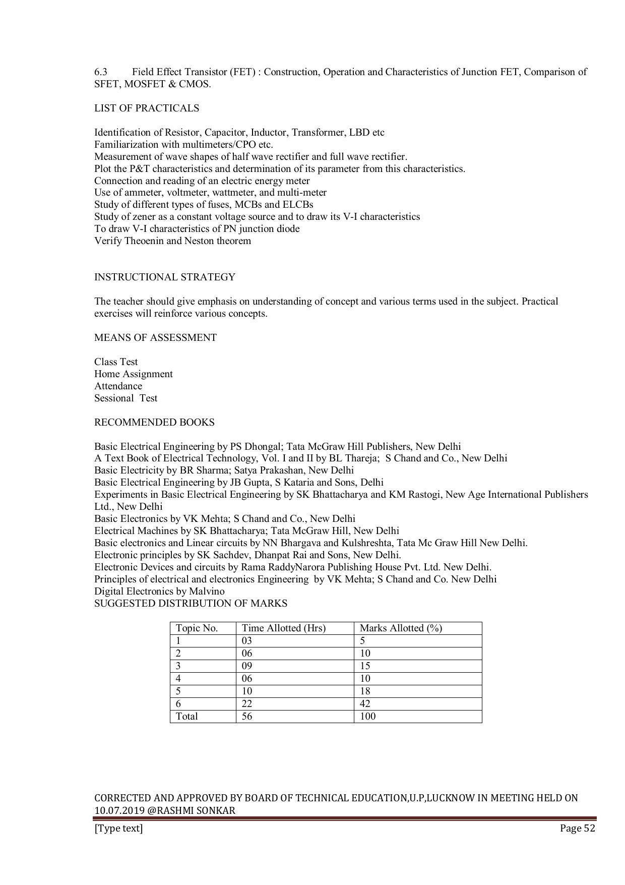 EFFECTIVE FROM JULY 2019-20 - SIX SEMESTER DIPLOMA COURSE IN INFORMATION TECHNOLOGY - Page 52