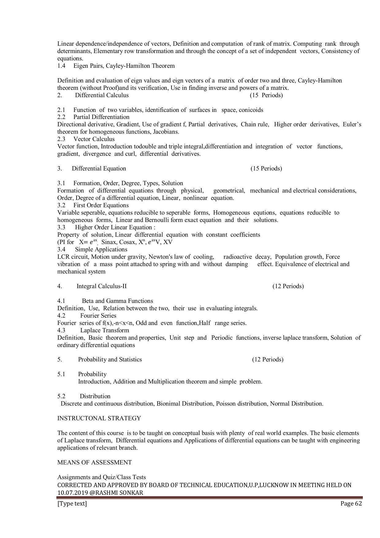 EFFECTIVE FROM JULY 2019-20 - SIX SEMESTER DIPLOMA COURSE IN INFORMATION TECHNOLOGY - Page 62