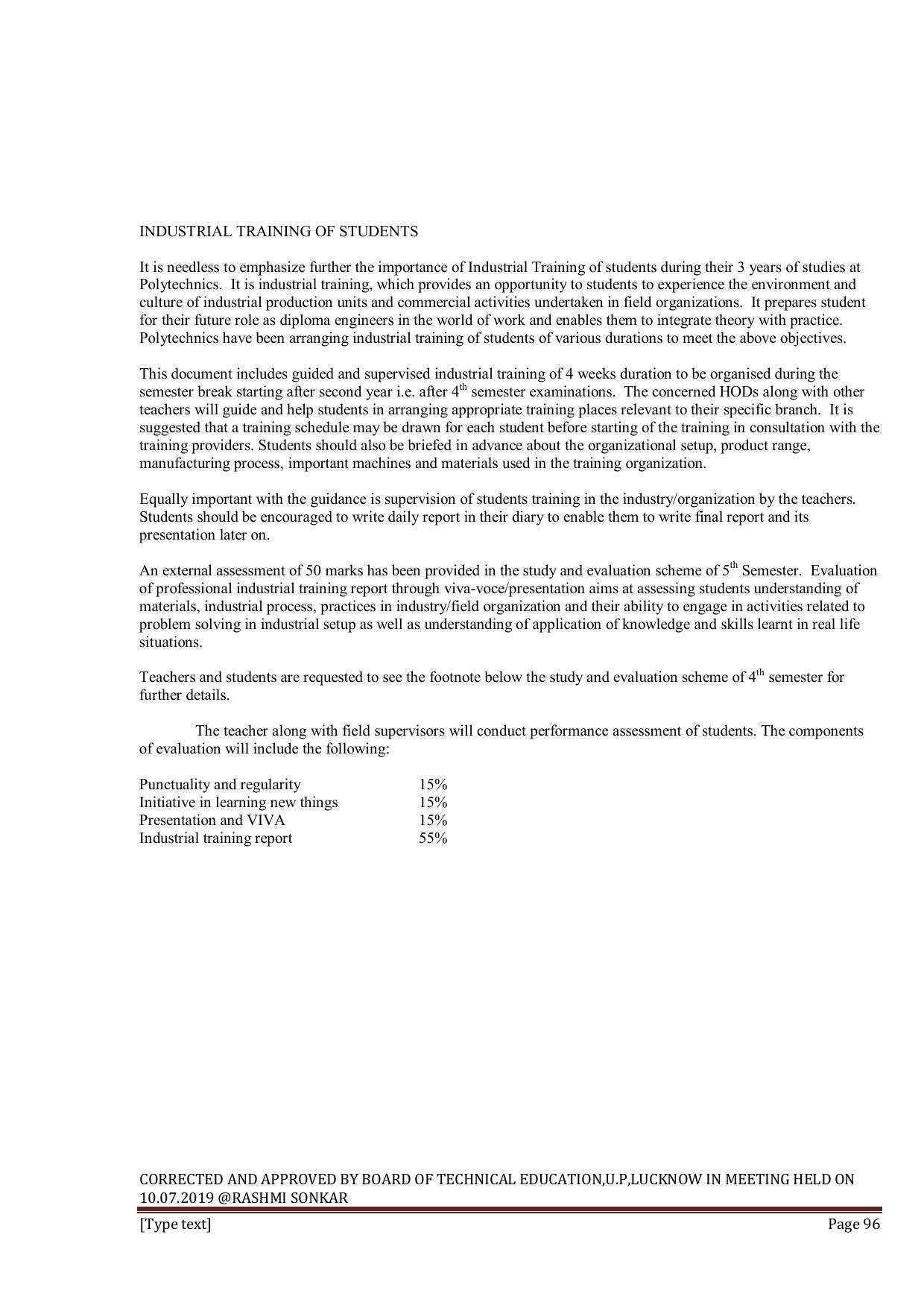 EFFECTIVE FROM JULY 2019-20 - SIX SEMESTER DIPLOMA COURSE IN INFORMATION TECHNOLOGY - Page 96