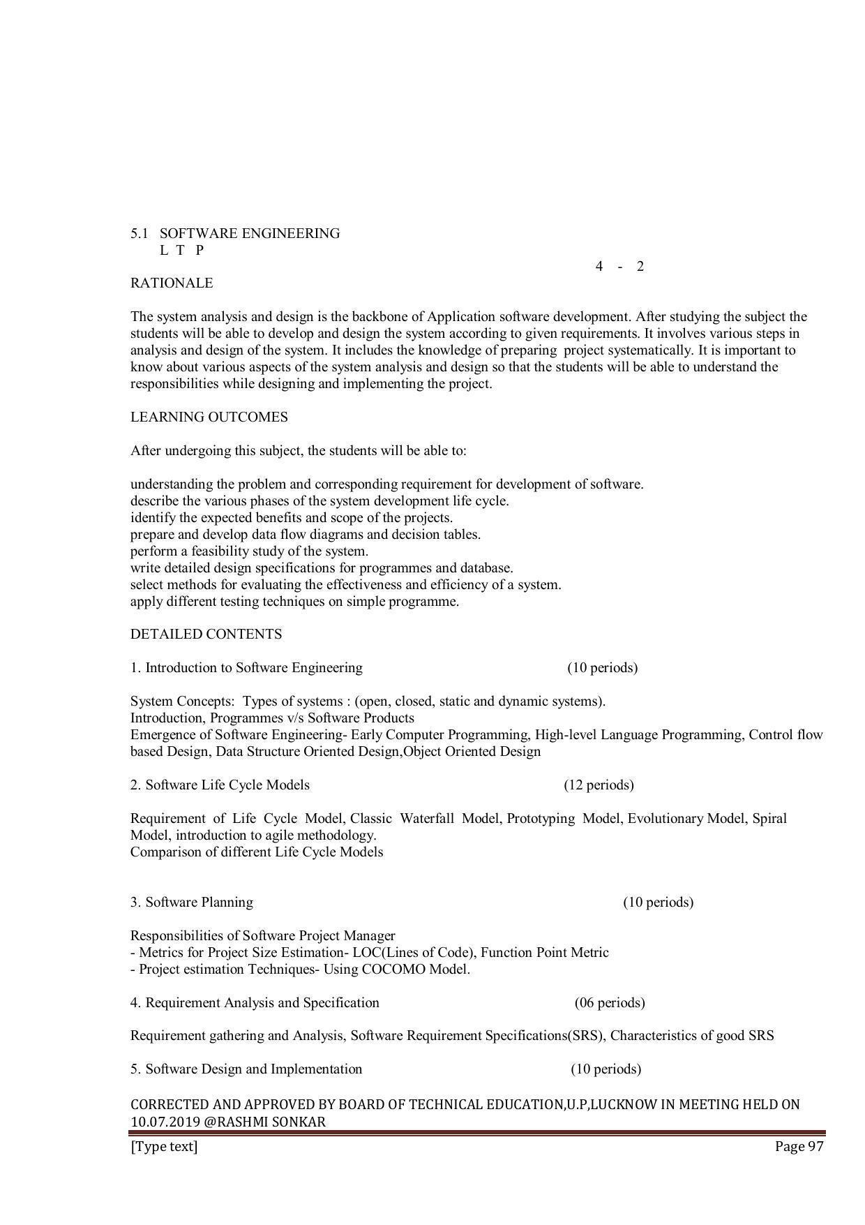 EFFECTIVE FROM JULY 2019-20 - SIX SEMESTER DIPLOMA COURSE IN INFORMATION TECHNOLOGY - Page 97