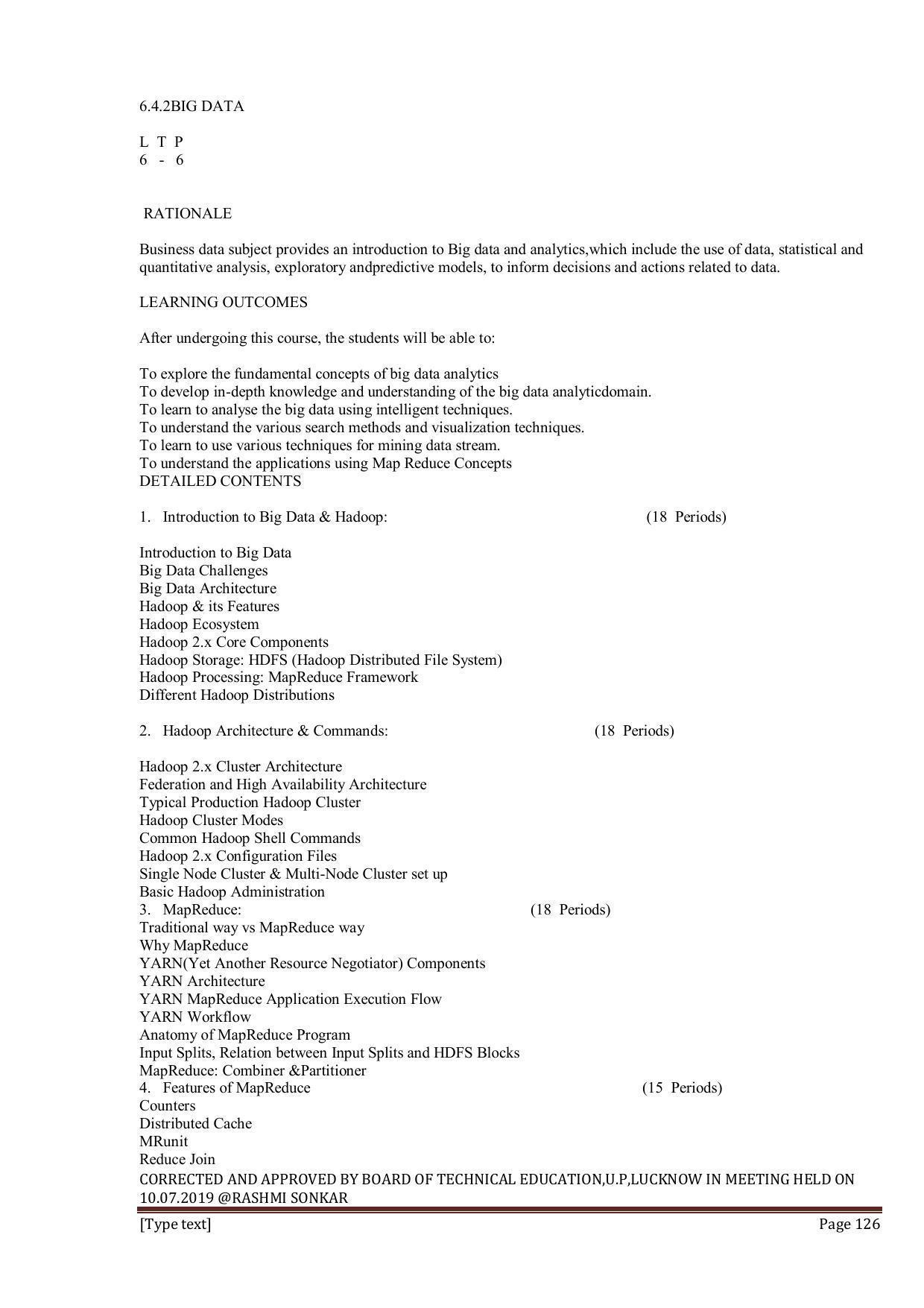 EFFECTIVE FROM JULY 2019-20 - SIX SEMESTER DIPLOMA COURSE IN INFORMATION TECHNOLOGY - Page 126