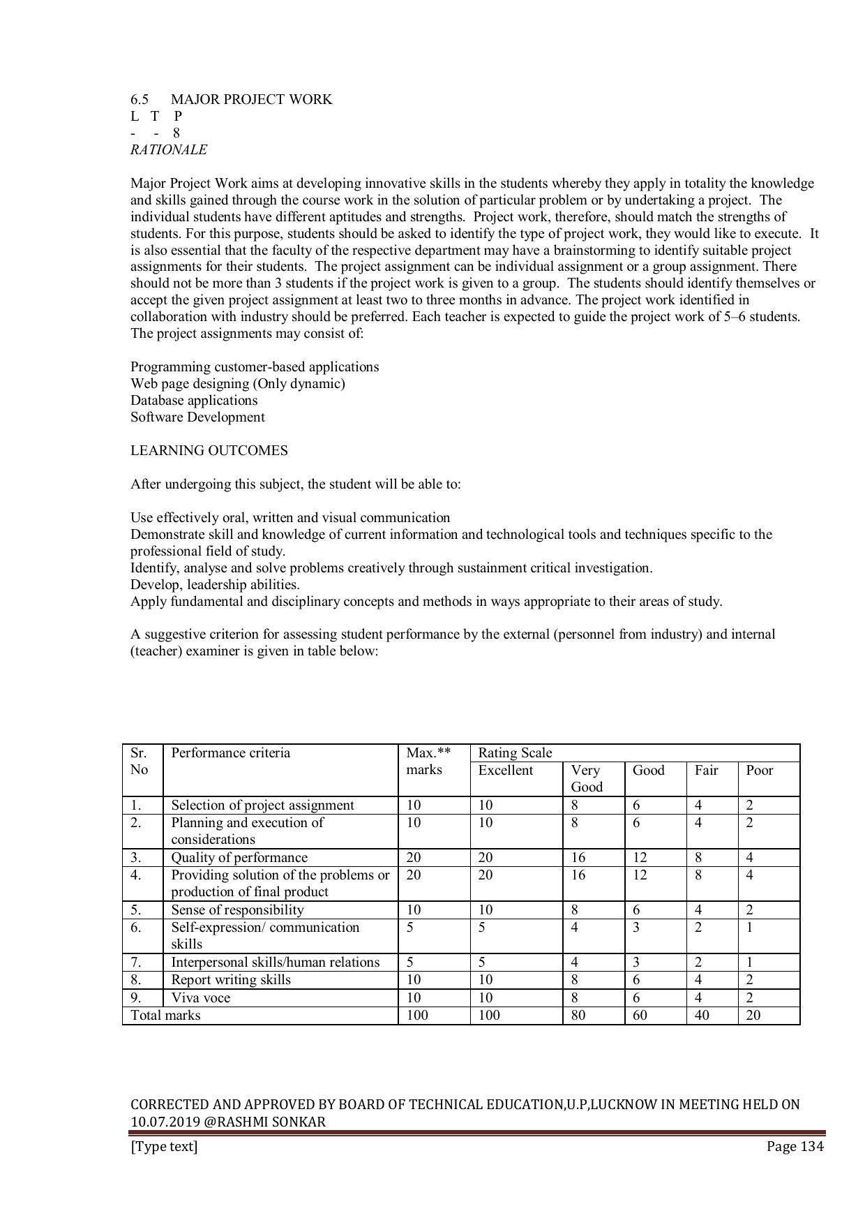 EFFECTIVE FROM JULY 2019-20 - SIX SEMESTER DIPLOMA COURSE IN INFORMATION TECHNOLOGY - Page 134
