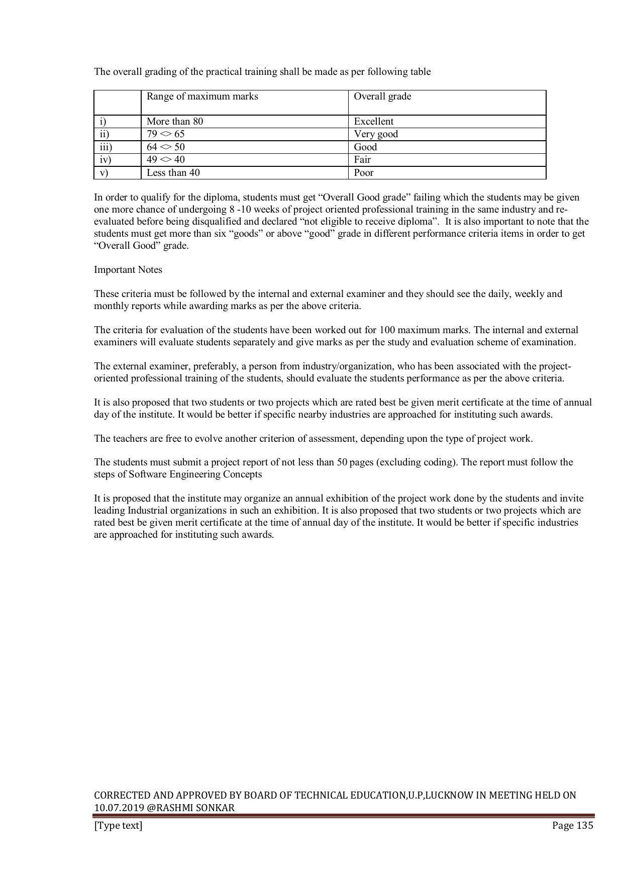 EFFECTIVE FROM JULY 2019-20 - SIX SEMESTER DIPLOMA COURSE IN INFORMATION TECHNOLOGY - Page 135