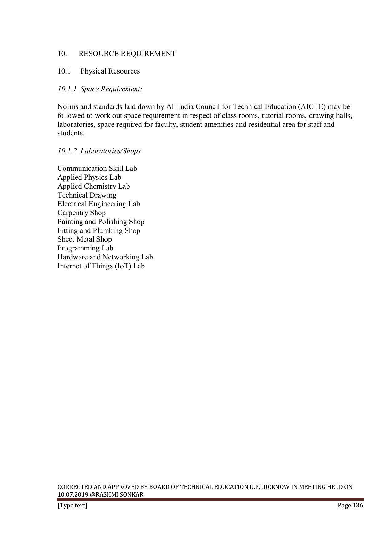 EFFECTIVE FROM JULY 2019-20 - SIX SEMESTER DIPLOMA COURSE IN INFORMATION TECHNOLOGY - Page 136