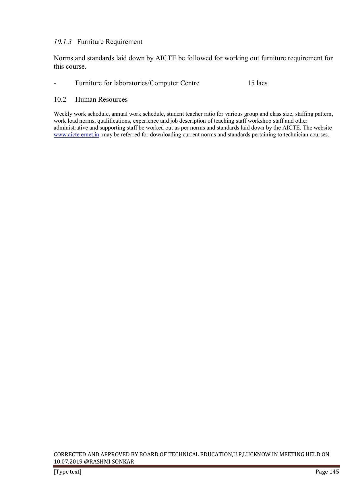 EFFECTIVE FROM JULY 2019-20 - SIX SEMESTER DIPLOMA COURSE IN INFORMATION TECHNOLOGY - Page 145