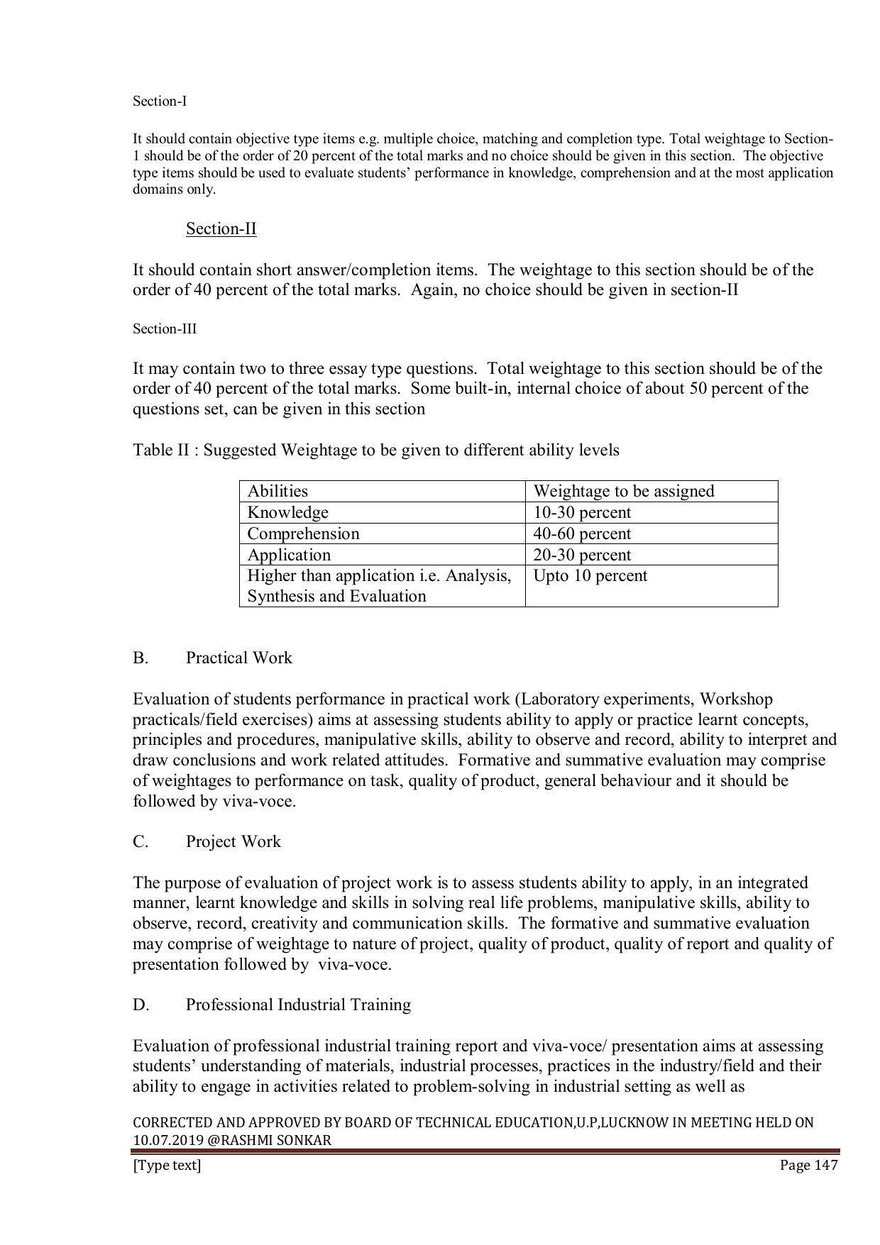 EFFECTIVE FROM JULY 2019-20 - SIX SEMESTER DIPLOMA COURSE IN INFORMATION TECHNOLOGY - Page 147