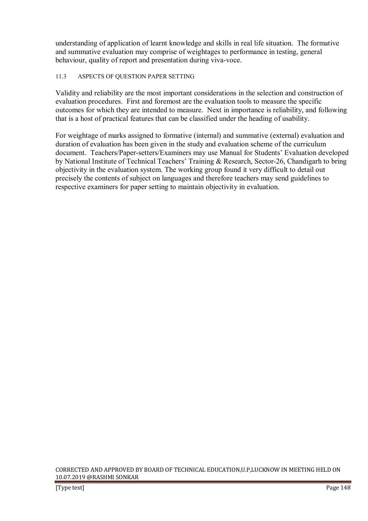 EFFECTIVE FROM JULY 2019-20 - SIX SEMESTER DIPLOMA COURSE IN INFORMATION TECHNOLOGY - Page 148