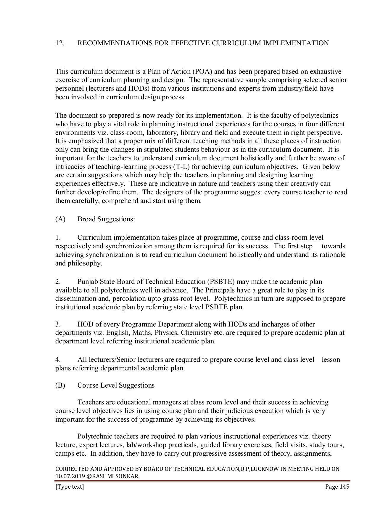 EFFECTIVE FROM JULY 2019-20 - SIX SEMESTER DIPLOMA COURSE IN INFORMATION TECHNOLOGY - Page 149