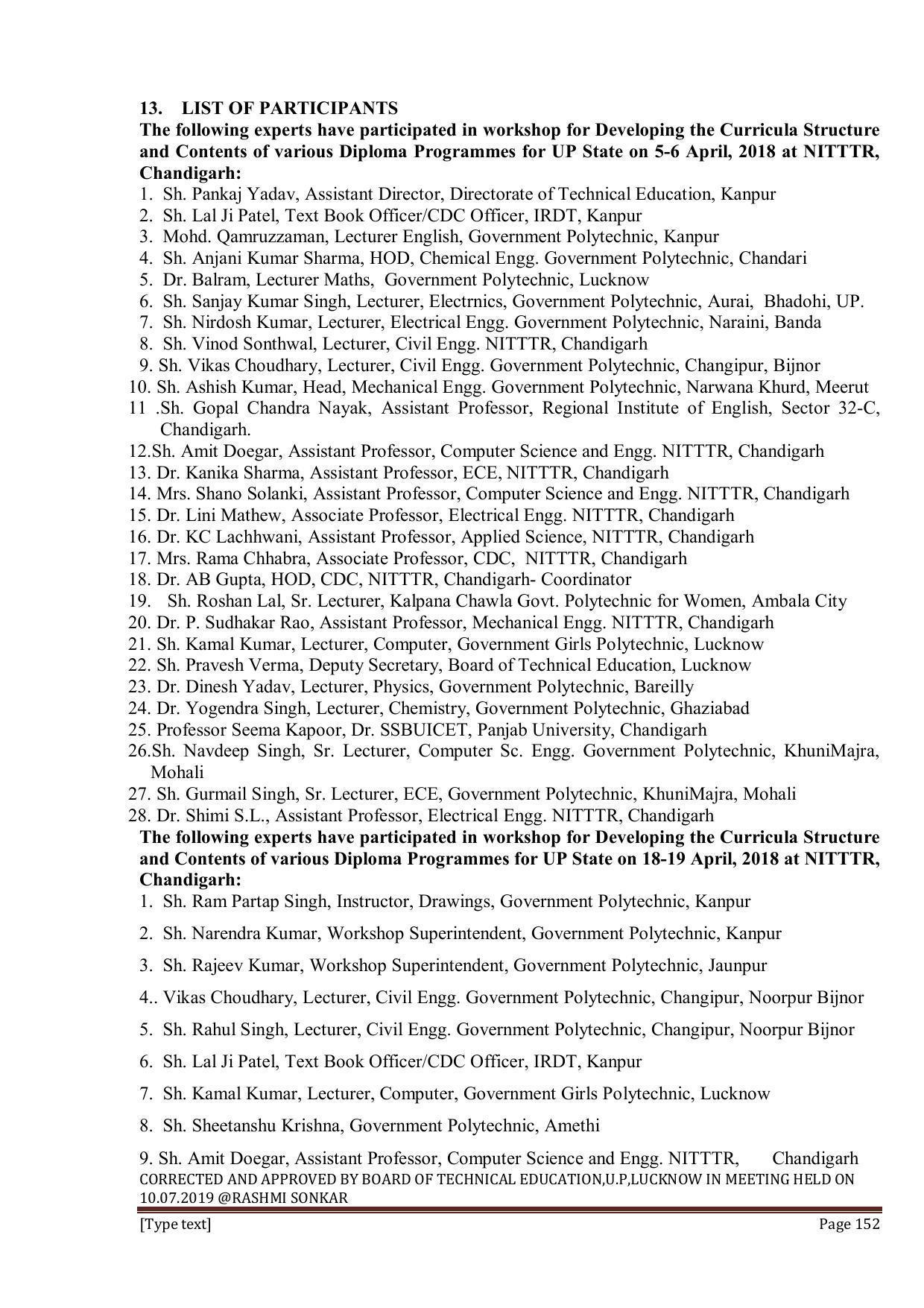 EFFECTIVE FROM JULY 2019-20 - SIX SEMESTER DIPLOMA COURSE IN INFORMATION TECHNOLOGY - Page 152