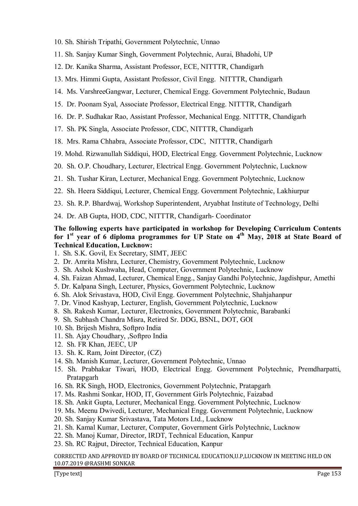 EFFECTIVE FROM JULY 2019-20 - SIX SEMESTER DIPLOMA COURSE IN INFORMATION TECHNOLOGY - Page 153
