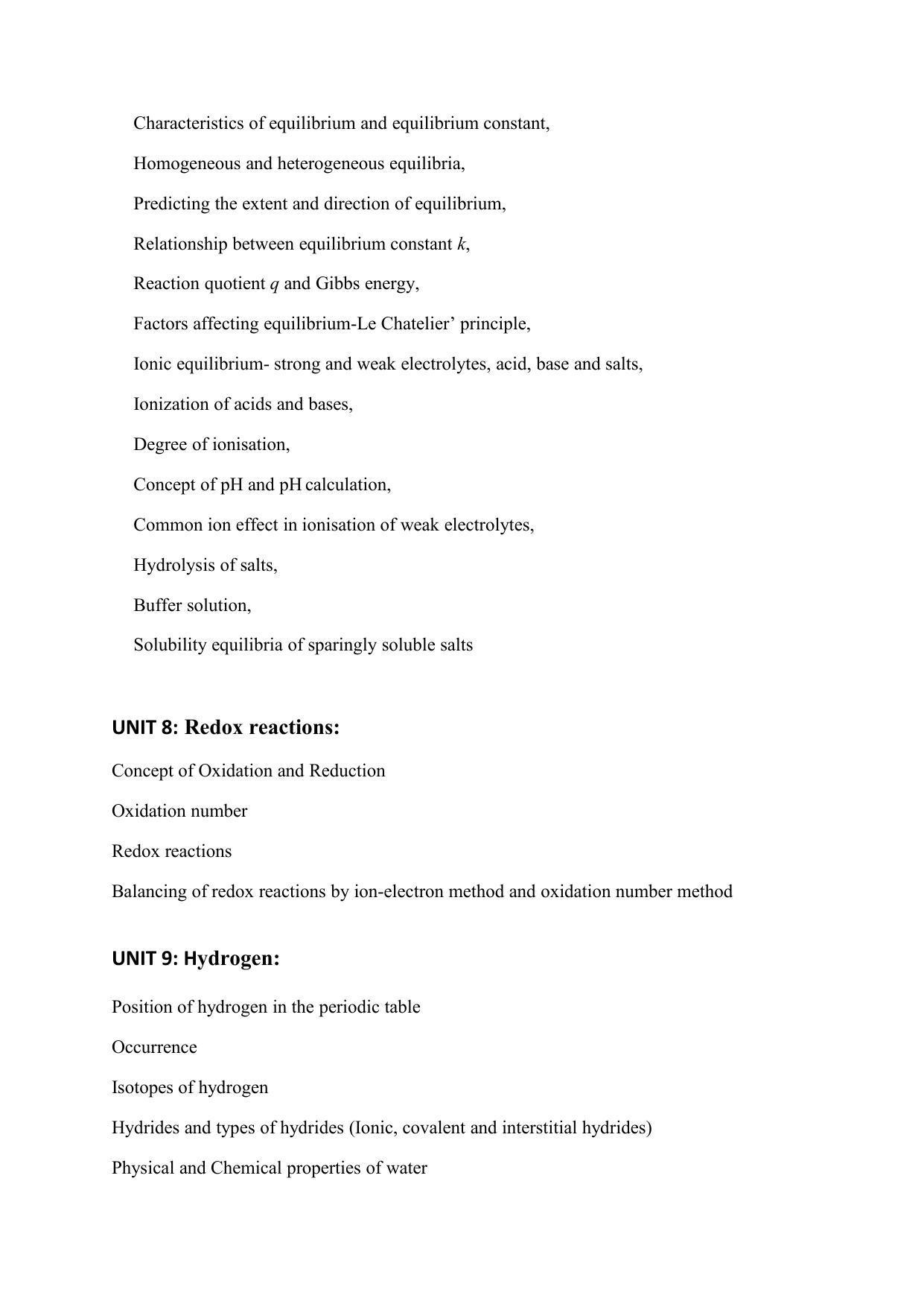 AHSEC 1st Year Chemistry Syllabus - Page 5